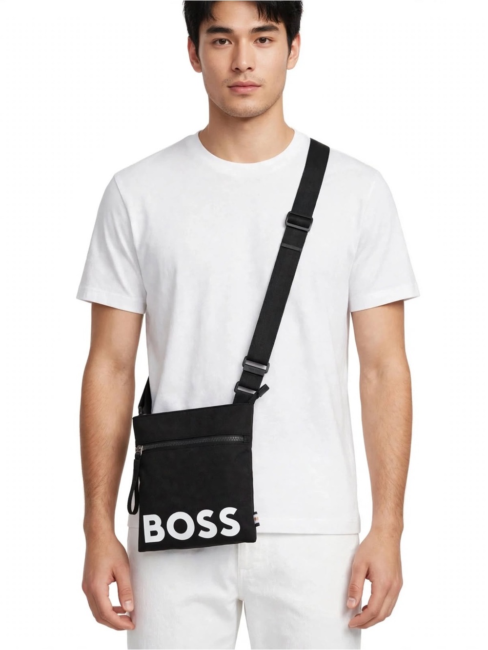 BOSS Black Crossbody Bag for Men